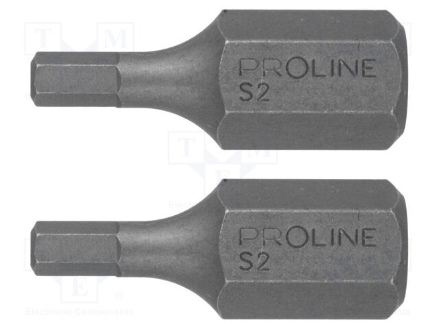 Screwdriver bit; hex key; Overall len: 30mm; Mounting: 3/8"; 2pcs.
