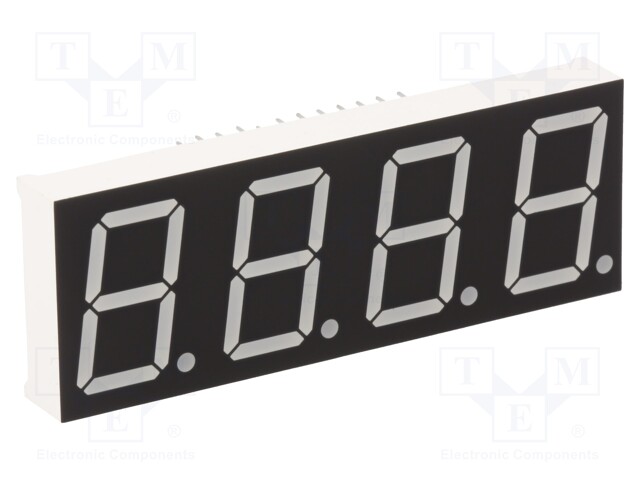 Display: LED; 7-segment; 20.4mm; 0.8"; No.char: 4; red; 45÷90mcd