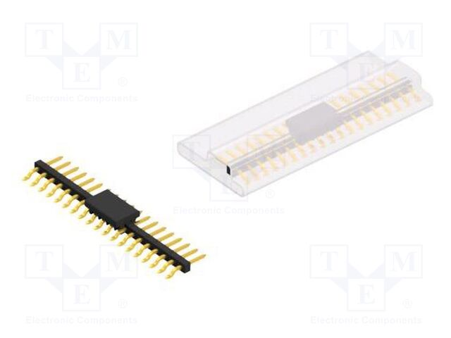 Connector: pin strips; pin header; male; PIN: 19; 2mm; SMT; 1x19