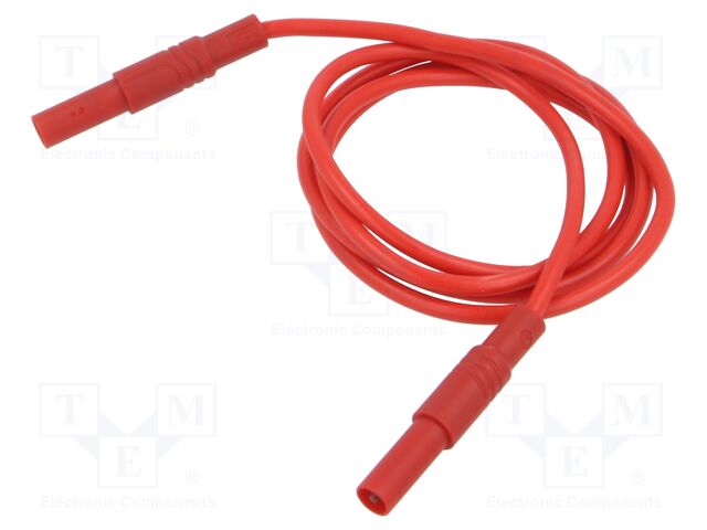 Test lead; 32A; banana plug 4mm,both sides; insulated; Len: 1m