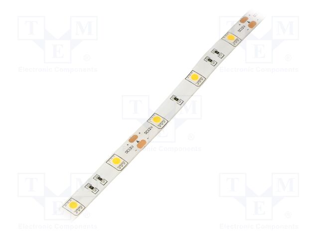 LED tape; white warm; 5050; 12V; LED/m: 30; 10mm; white PCB; IP64