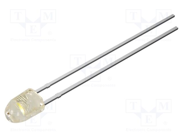 LED; white warm; 3mm; 8400mcd; 50°; Front: flat; 3000K; tower; THT