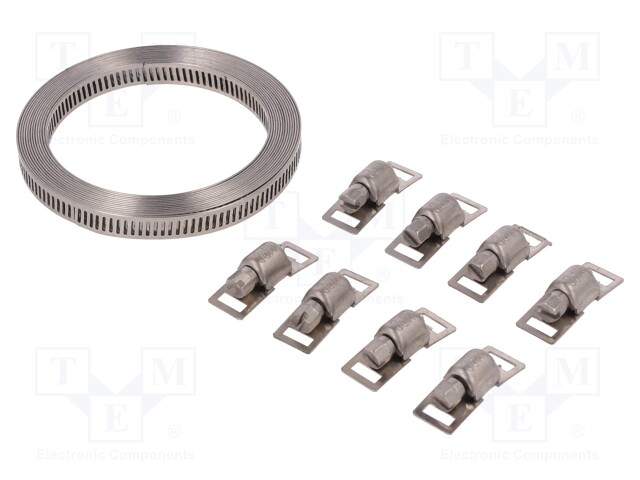 Worm gear clamp; W: 8mm; chrome steel AISI 430; Man.series: EB; W4