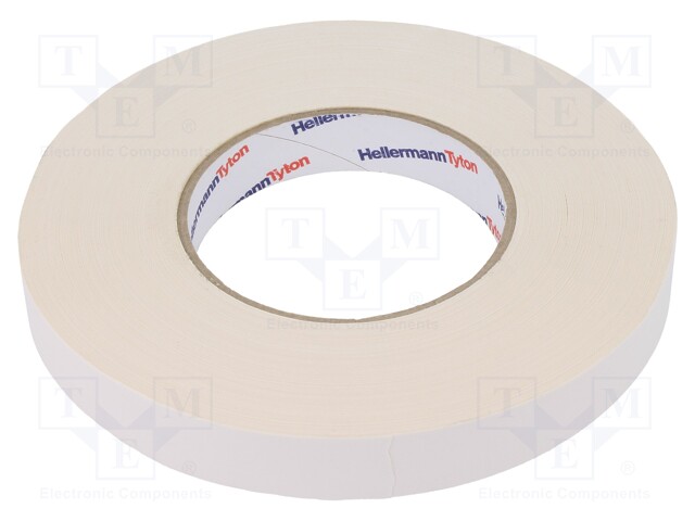 Tape: fixing; W: 19mm; L: 50m; white; -30÷80°C; 64N/cm; 10%