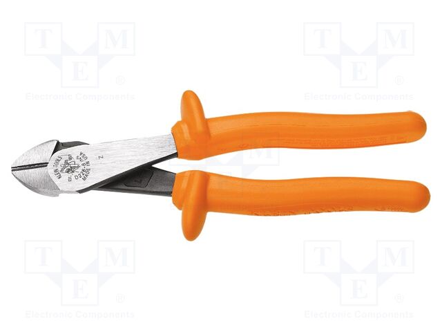 Pliers; side,cutting,insulated; hardened steel; 209mm