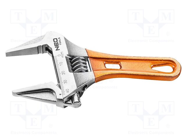 Wrench; adjustable; 156mm; Max jaw capacity: 43mm; anti-slip grip