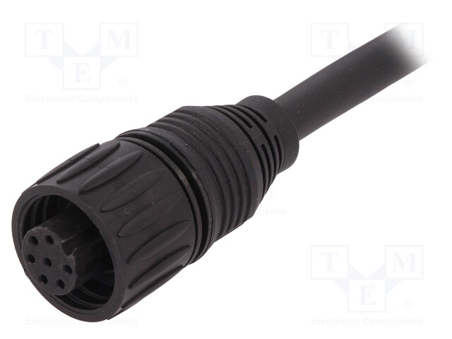 Connector: circular; plug; PIN: 7; female; cables; IP65,IP67; 10A