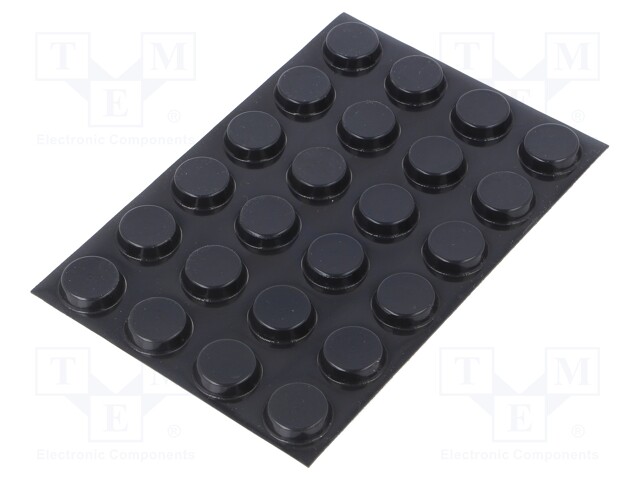 Self-adhesive foot; H: 5mm; black; polyurethane; Dim: Ø20mm