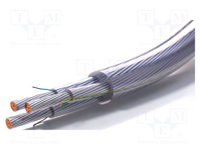 Wire; 3G1mm2; round; stranded; Cu,tinned; PVC; transparent; Class: 5