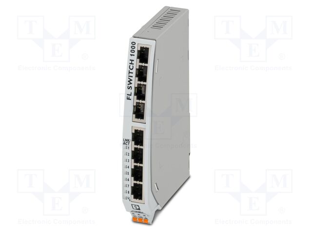 Switch Ethernet; unmanaged; Number of ports: 8; 9÷32VDC; RJ45