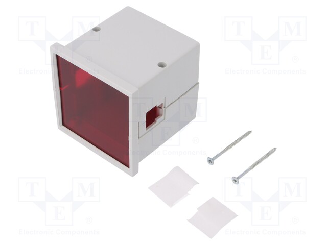 Enclosure: panel; X: 72mm; Y: 72mm; Z: 73mm; ABS; grey; screwed