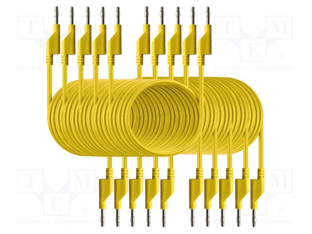 Test leads; 50VAC,120VDC; 10A; banana plug 4mm,both sides
