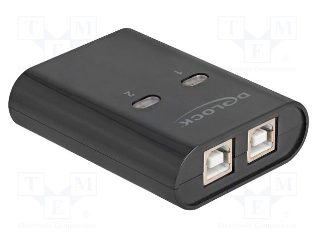 Switch; USB 2.0; black; plastic; Input: USB B socket x2