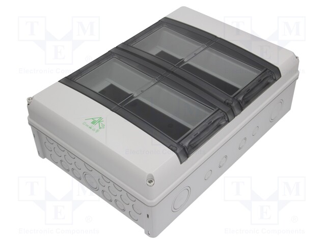 Enclosure: for modular components; IP65; grey; No.of mod: 28; IK08