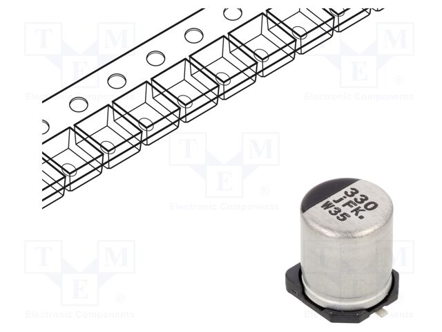 Capacitor: electrolytic; low impedance; SMD; 330uF; 6.3VDC; ±20%