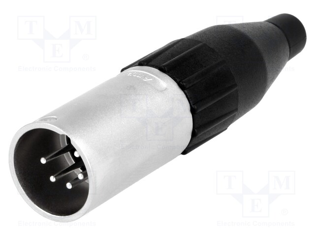 Plug; XLR; male; PIN: 5; straight; for cable; soldering; 133V; 7.5A