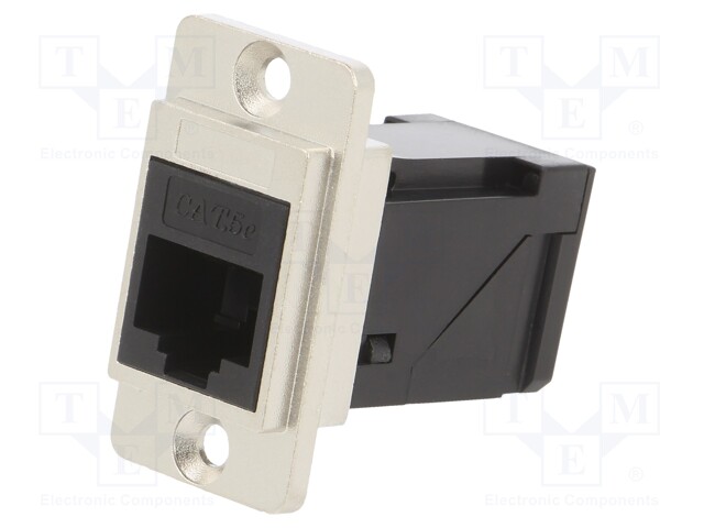 Coupler; DUALSLIM; Cat: 5e; Layout: 8p8c; RJ45 socket,both sides