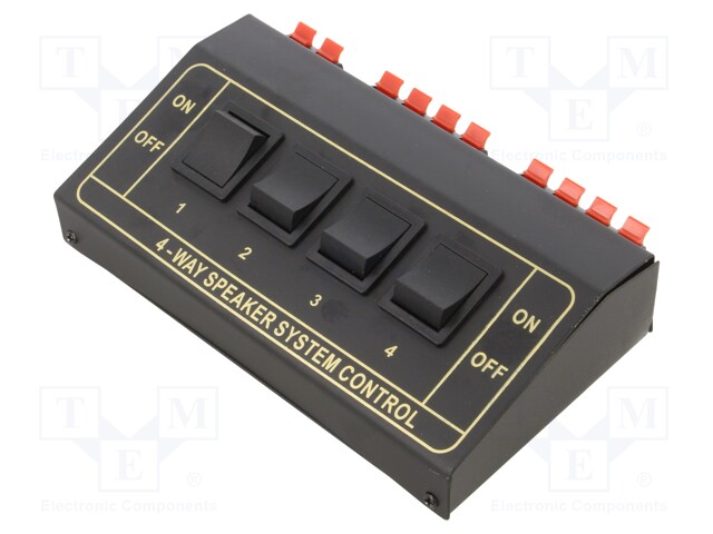 Speaker selector; Input: spring clamp; Out: spring clamp x2; 8Ω