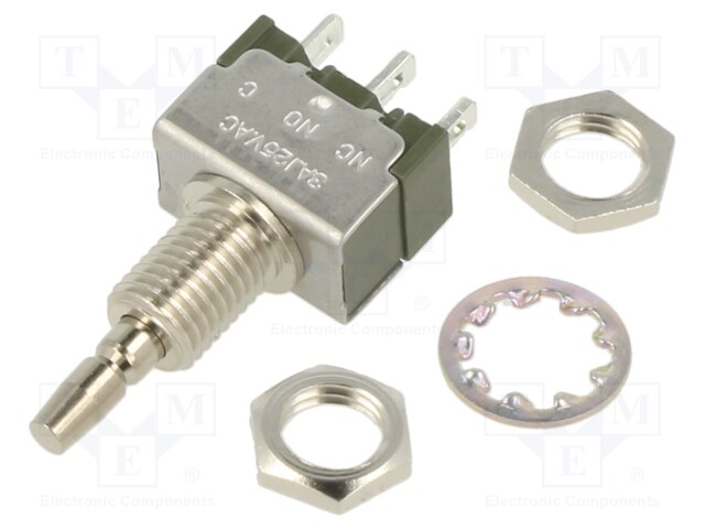 Switch: push-button; Pos: 2; SPDT; 3A/125VAC; ON-(ON); 1GΩ