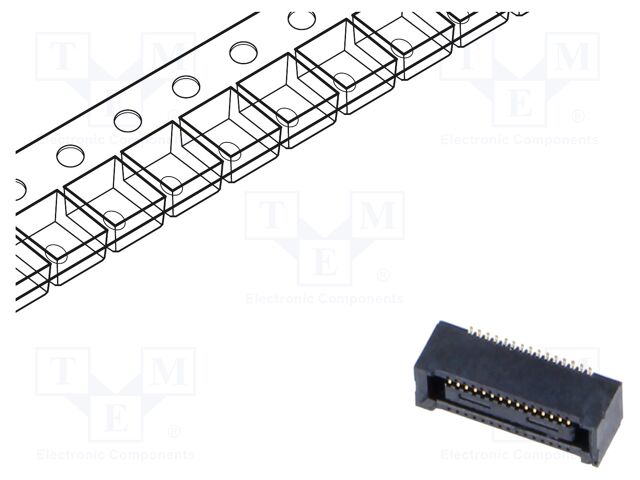 Connector: PCB to PCB; DF40; vertical; female; on PCBs; socket; SMT