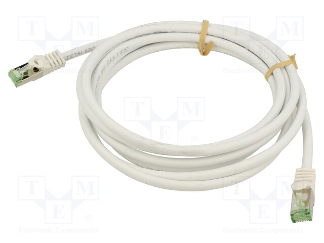 Patch cord; S/FTP; Cat 8.1; stranded; Cu; LSZH; white; 15m; 26AWG