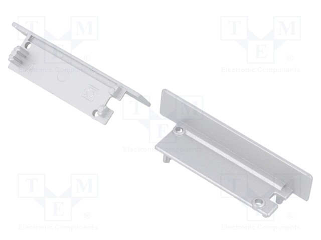Cap for LED profiles; silver; ABS; Application: FLAT8