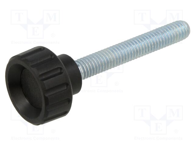 Knob; Ø: 20mm; Ext.thread: M6; 40mm; H: 16mm; polyamide; knurled