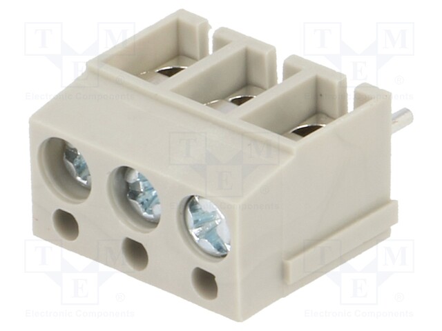 PCB terminal block; angled 90°; 5mm; ways: 3; on PCBs; 2.5mm2; 16A