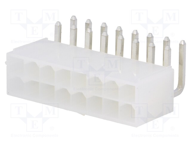 Socket; wire-board; male; N42G; 4.2mm; PIN: 16; THT; 600V; 9A; tinned