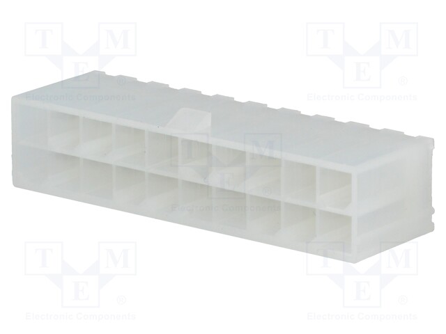 Socket; wire-board; male; Mini-Fit Jr; 4.2mm; PIN: 20; THT; 9A