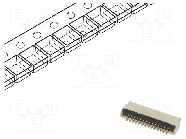 Connector: FFC (FPC); horizontal; PIN: 14; ZIF; SMT; 30V; 0.4A; H: 1mm