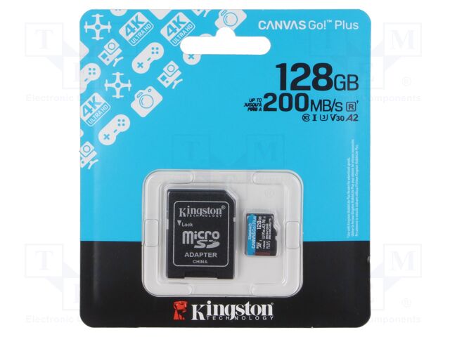 Memory card; microSD; R: 170MB/s; W: 90MB/s; Class 10 UHS I U3