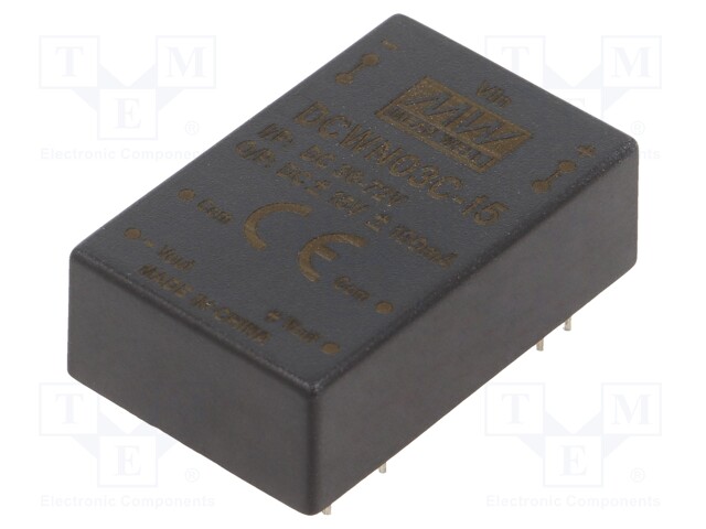 Converter: DC/DC; 3W; Uin: 36÷72V; Uout: 15VDC; Uout2: -15VDC; DIP24