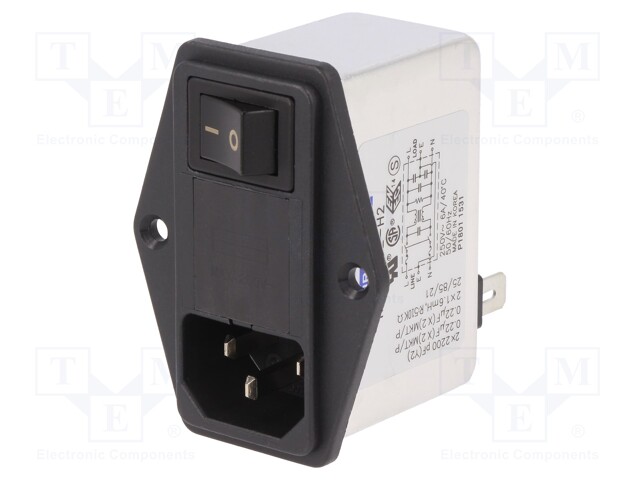 Connector: AC supply; socket; male; 6A; 250VAC; IEC 60320; -25÷85°C