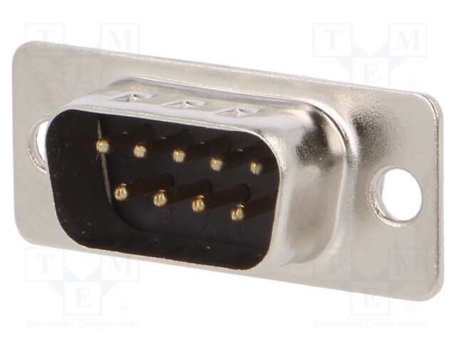 D-Sub; PIN: 9; male; soldering; for cable; gold flash