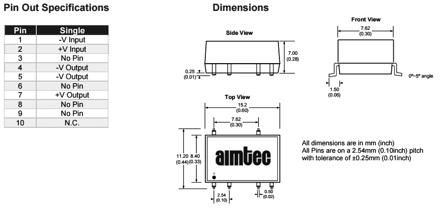 Converter: DC/DC; 1W; Uin:4.75÷5.25V; 5VDC; Iout:200mA; SMD; 2g