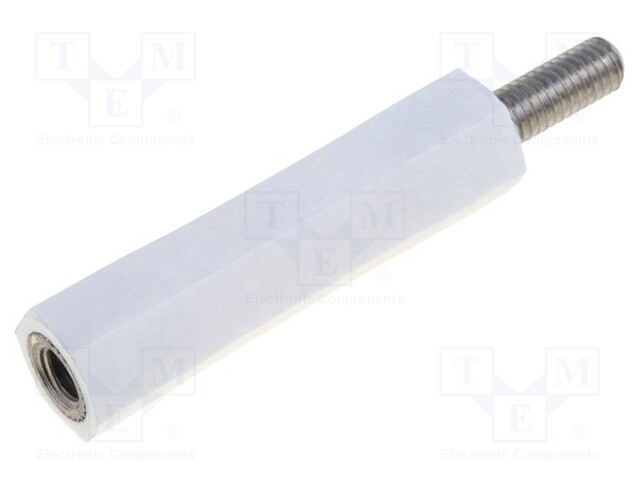 Insulating sleeve; hexagonal; M3; M3; L: 30mm; Spanner: 6mm; UL94V-2