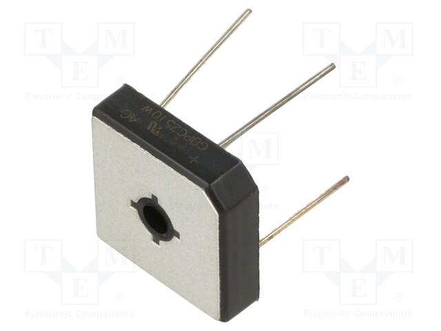 Bridge rectifier: single-phase; Urmax: 1kV; If: 25A; Ifsm: 350A