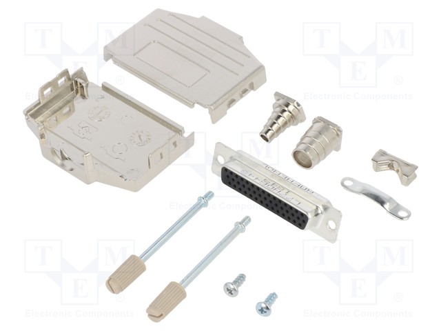 D-Sub HD; PIN: 44; female; shielded,metalized; straight; soldering