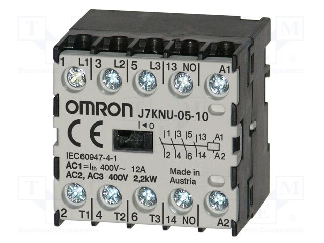 Contactor: 3-pole; NO x3; Auxiliary contacts: NO; 90VAC; 5A; J7KNU
