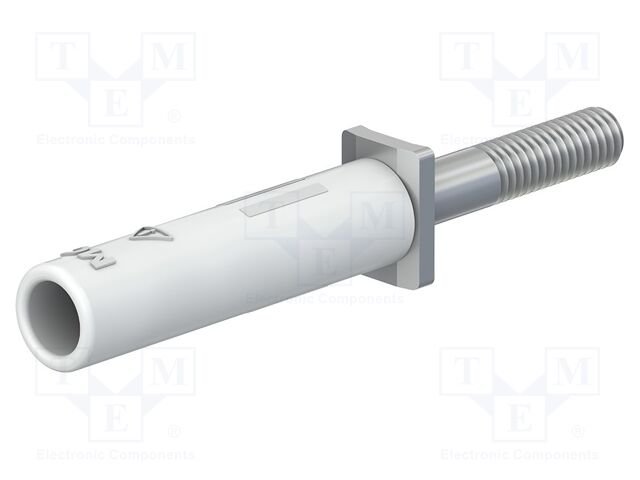 Adapter; banana 4mm socket; 25A; white; nickel plated