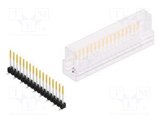 Connector: pin strips; pin header; male; PIN: 17; 2.54mm; SMT; 1x17