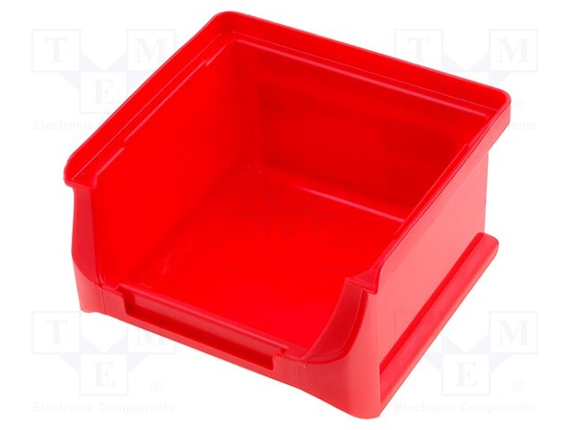 Container: workshop; red; plastic; H: 60mm; W: 102mm; D: 100mm