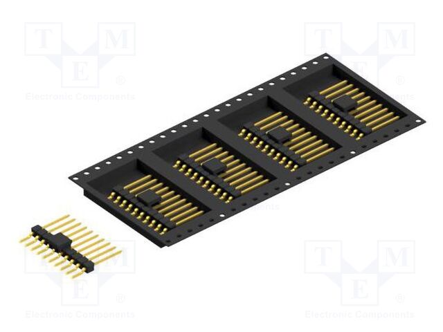 Connector: pin strips; pin header; male; PIN: 10; 2.54mm; SMT; 1x10