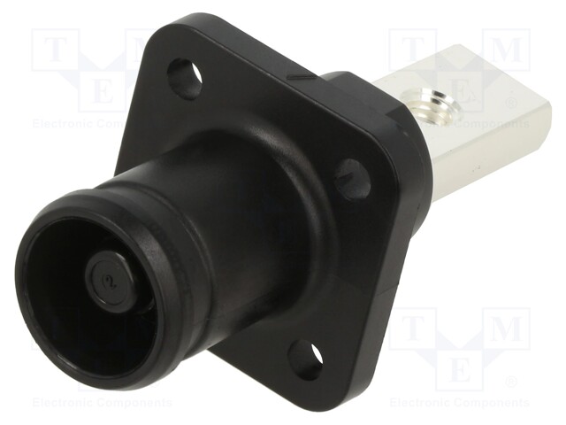 Socket; DC supply; male; PIN: 1; for panel mounting; screw; black