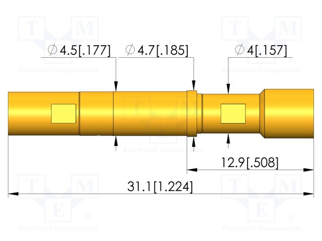 Test needle; plug-in