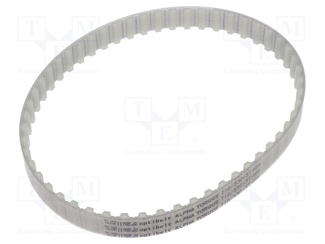 Timing belt; T10; W: 16mm; H: 4.5mm; Lw: 530mm; Tooth height: 2.5mm