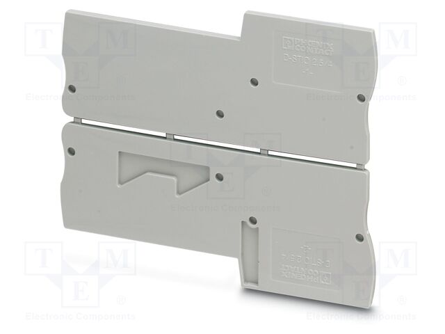 End piece; L: 36.8mm; W: 2.2mm; H: 92.3mm; Body: grey