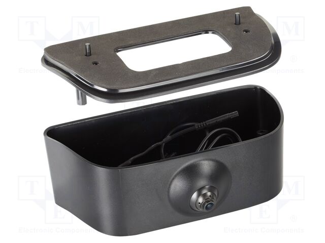 Rear view camera; 115°; black; 12VDC; Kit: camera; screw; -30÷75°C