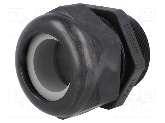 Cable gland; with long thread; M50; IP68; Mat: polyamide; black